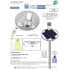 Lampadaire candélabre solaire 18.5w led 2000 lumens tête solaire 3 modes télécommande