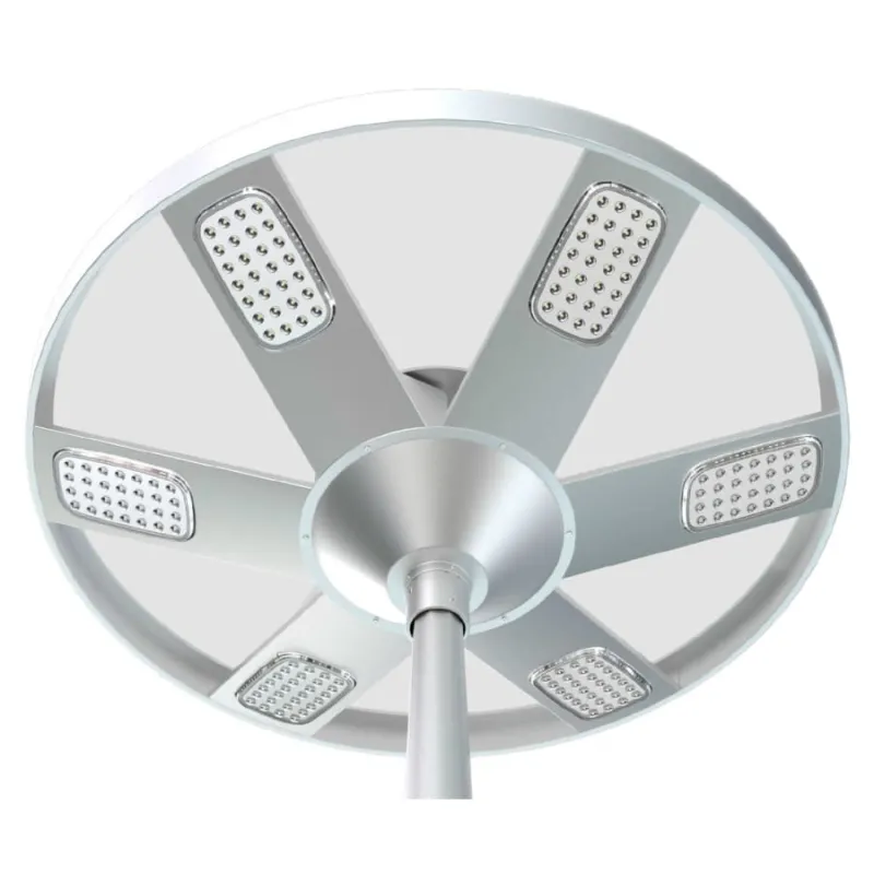 Lampadaire candélabre solaire 60w led 6000 lumens tête solaire 3 modes télécommande