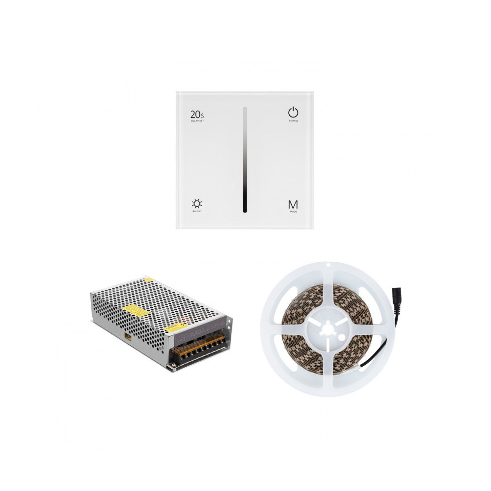 Interrupteur / variateur tactile aspect métal pour ruban LED