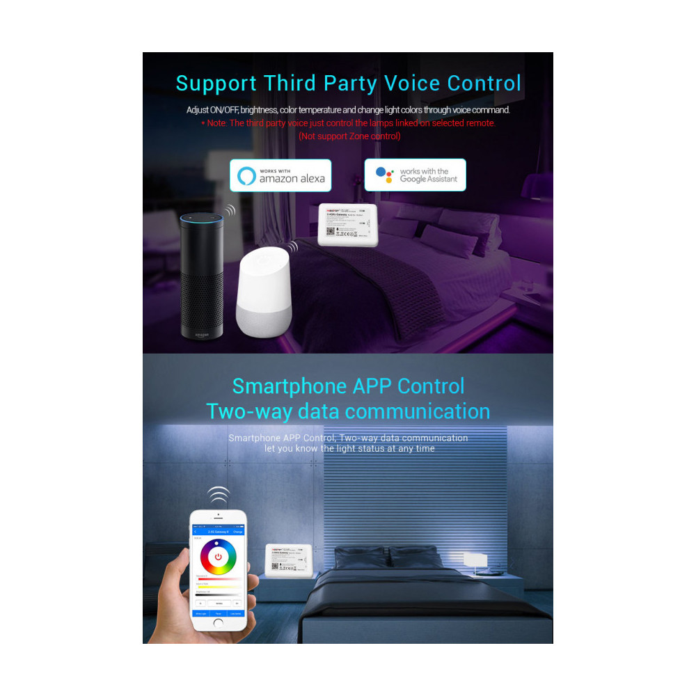 Spot LED Encastrable RGB Connectée Alexa, 230V Smart Spots LED de