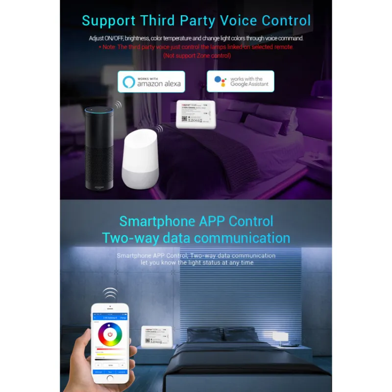 Contrôleur boitier wifi pour ampoule spot led rgbw réseau