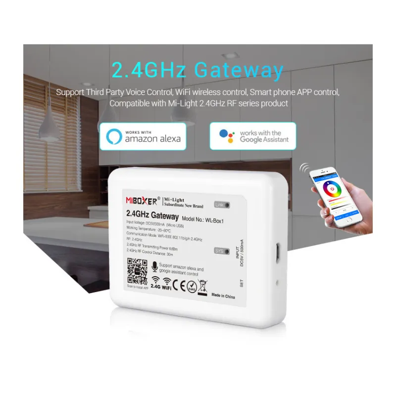 Contrôleur boitier wifi pour ampoule spot led rgbw réseau