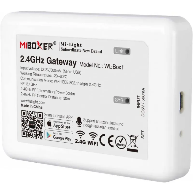Contrôleur boitier wifi pour ampoule spot led rgbw réseau