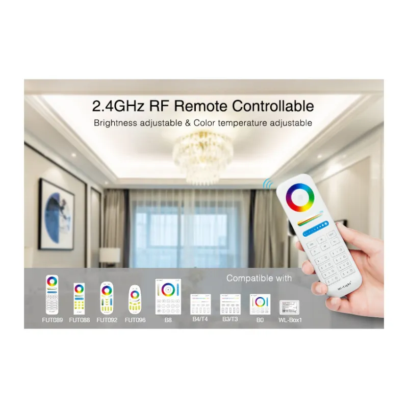 Kit Contrôleur Variateur RF-RGB 12-24V Télécommande 4 Zones MiBoxer