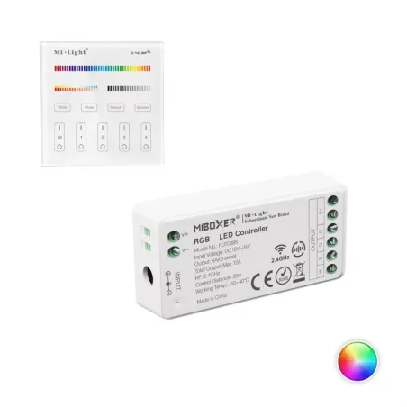 Kit Contrôleur Variateur RF-RGB 12-24V Télécommande 4 Zones MiBoxer