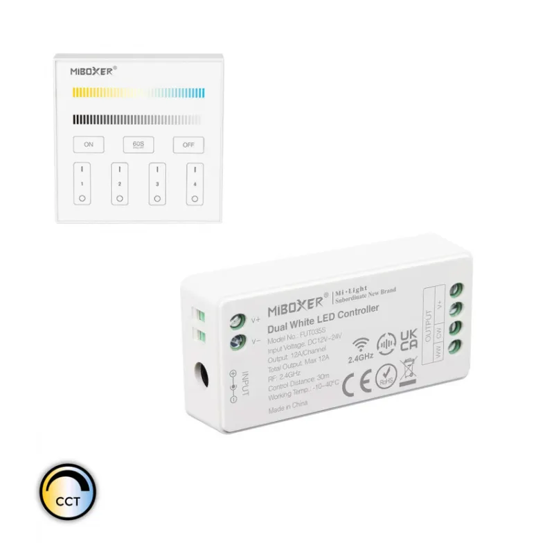 Kit Contrôleur Variateur RF-CCT-12-24V Télécommande 4 Zones MiBoxer