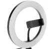 Lampadaire noir barre led 12w cct anneaux selfie vidéo support smartphones
