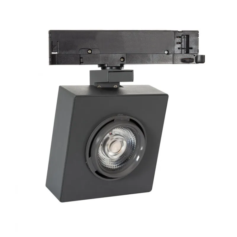 Projecteur led 30w noir-40°-cri 85-2550lm-rail 3 allumages boutiques commerces