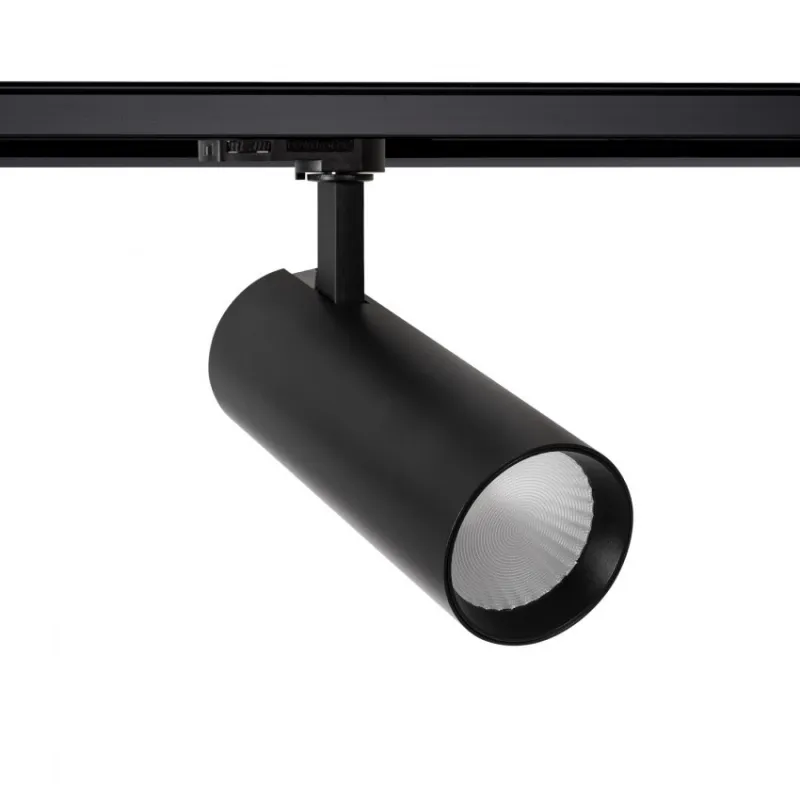 Projecteur led 30w noir-3000lm-rail 3 allumages boutiques commerces
