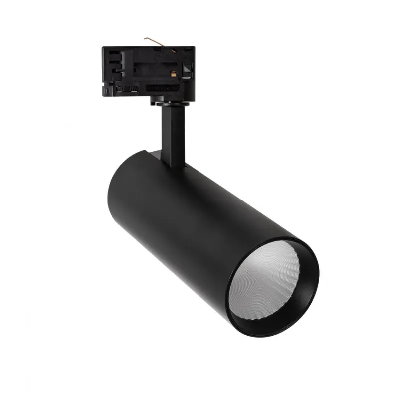 Projecteur led 30w noir-3000lm-rail 3 allumages boutiques commerces