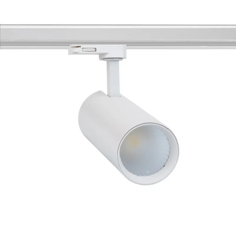Projecteur led 30w blanc-3000lm-rail 3 allumages boutiques commerces