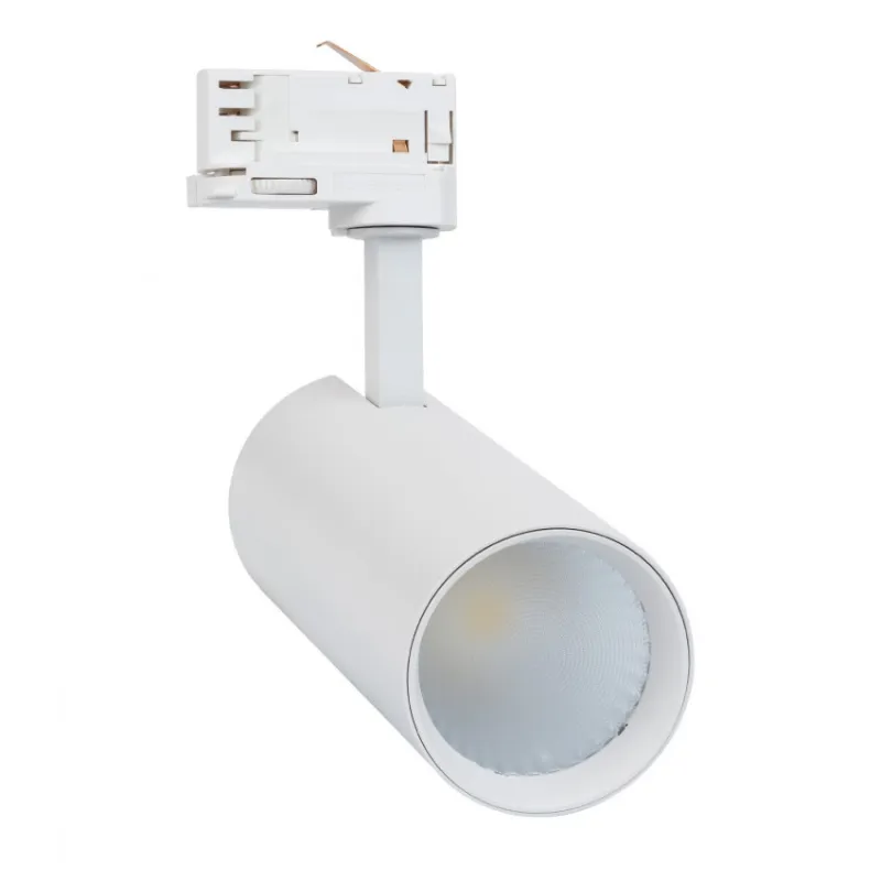 Projecteur led 30w blanc-3000lm-rail 3 allumages boutiques commerces