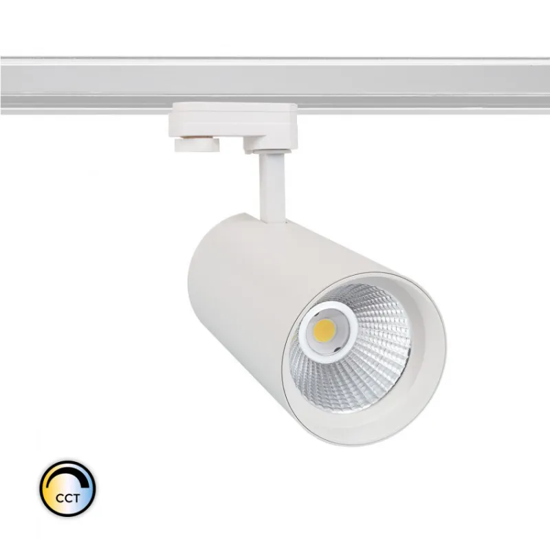projecteur led 30w blanc-36°-cri 80-2400lm-cct-rail 3 allumages boutiques commerces