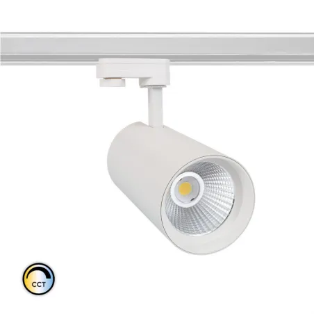 projecteur led 30w blanc-36°-cri 80-2400lm-cct-rail 3 allumages boutiques commerces