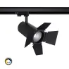 Projecteur led 40w a clapet noir-cri 90-4000lm-cct-rail 3 allumages boutiques commerces