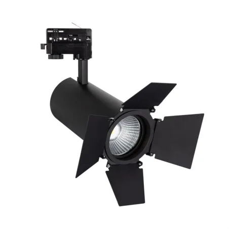 Projecteur led 40w a clapet noir-cri 90-4000lm-cct-rail 3 allumages boutiques commerces