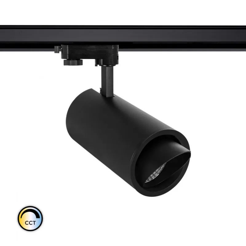 Projecteur led 40w noir-cri 90-4000lm-cct-rail 3 allumages boutiques commerces