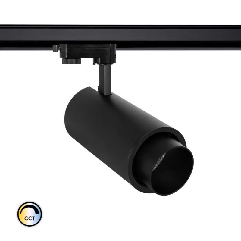 Projecteur led 40w noir-cri 90-4000lm-cct-rail 3 allumages boutiques commerces