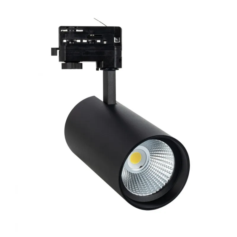 Projecteur led 40w noir-3700lm-cct-rail 3 allumages boutiques commerces
