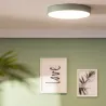 Applique plafonnier 24w led cct-métal rond vert-40cm