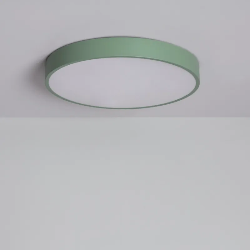 Applique plafonnier 24w led cct-métal rond vert-40cm