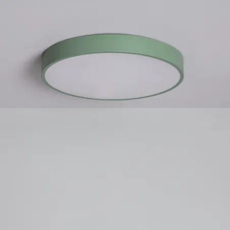 Applique plafonnier 24w led cct-métal rond vert-40cm
