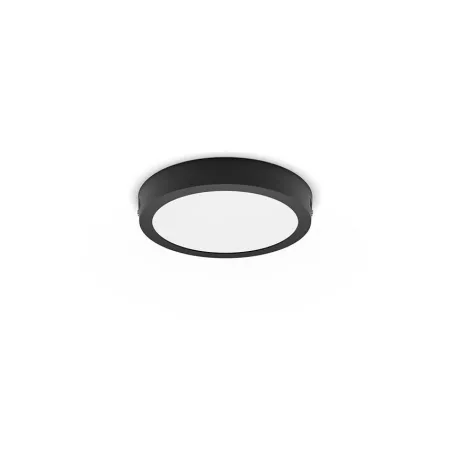 Applique plafonnier 12w led philips-métal rond noir-21cm
