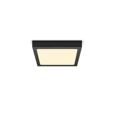 Applique plafonnier 12w led 2700k philips-métal carré noir-21cm