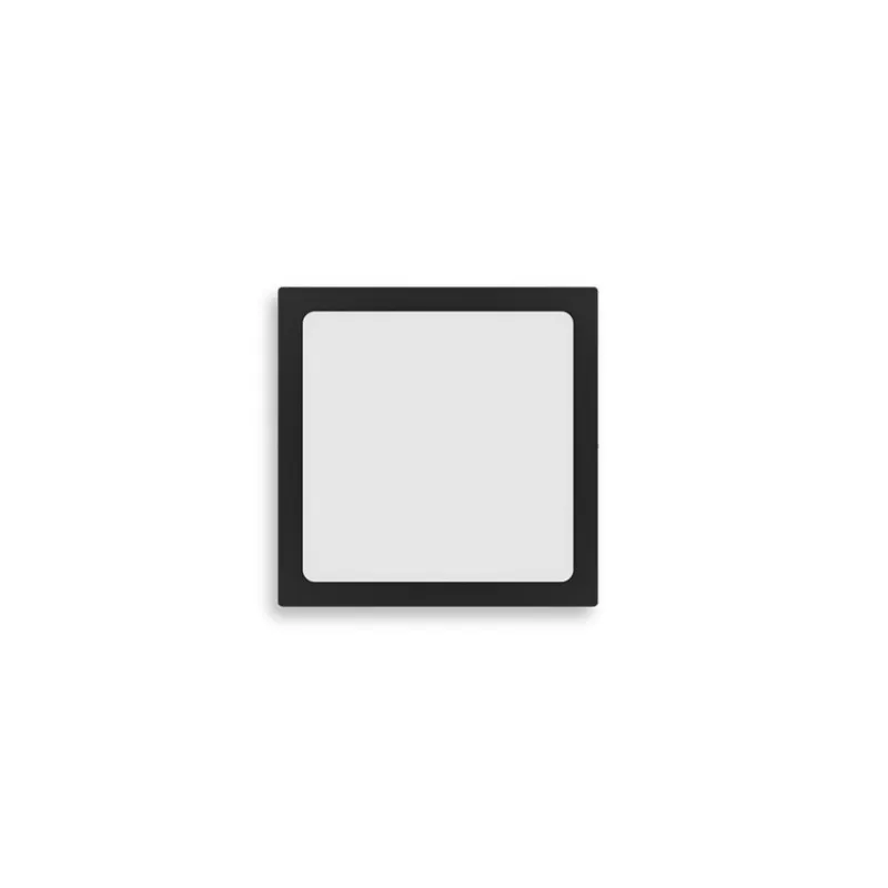 Applique plafonnier 12w led 2700k philips-métal carré noir-21cm