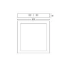 Applique plafonnier 12w led 2700k philips-métal carré noir-21cm