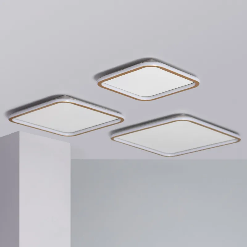 Applique plafonnier led 28w cct-métal carré 50cm-1400lm