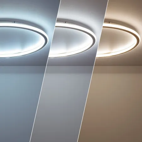 Applique plafonnier led 36w cct-métal rond 60cm-2400lm