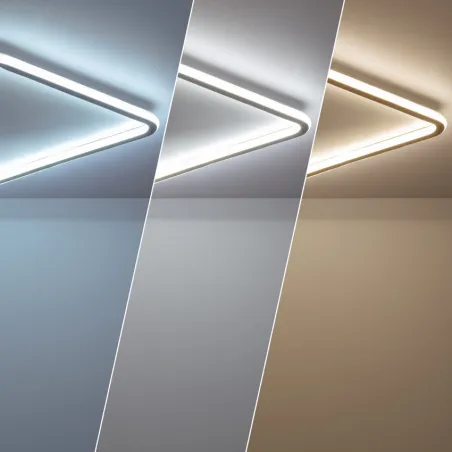 Applique plafonnier led 40w cct-métal carré 61cm-1800lm