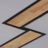 Plafonnier led 35w cct-carré 48cm-3000k-4000k-6000k métal noir et décor bois