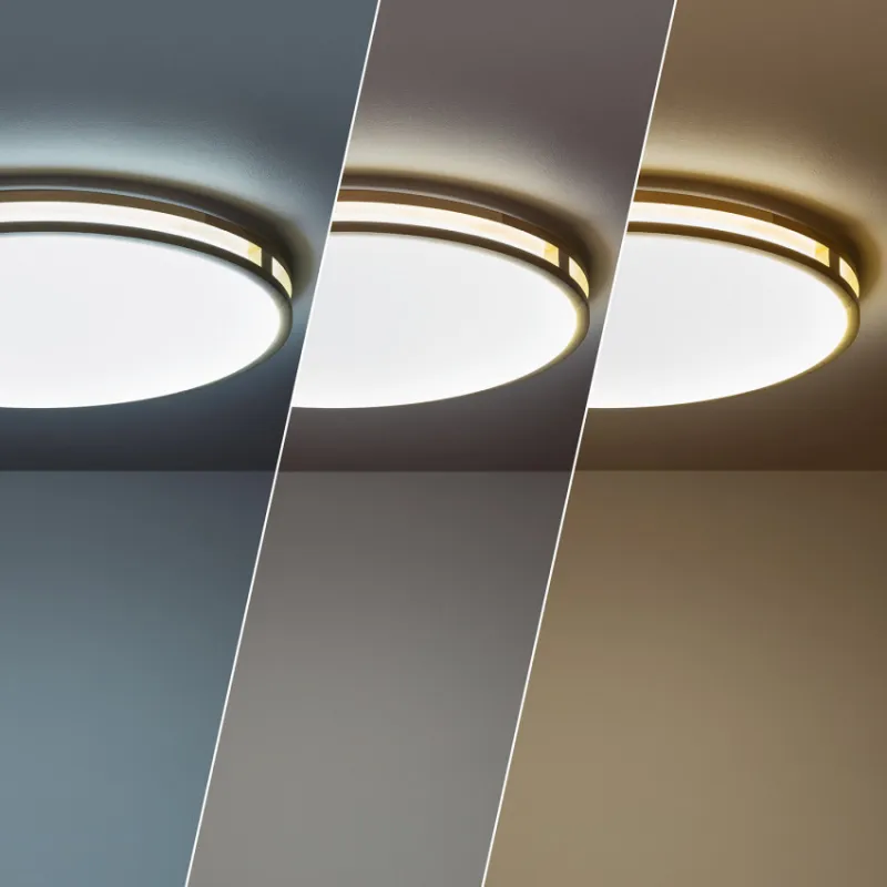 Plafonnier bois rond led 20w cct-40cm-3000k-4000k-6000k