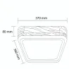 Plafonnier carré led 15w cct bois et métal noir-37cm-3000k-4000k-6000k
