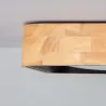 Plafonnier carré led 15w cct bois et métal noir-37cm-3000k-4000k-6000k