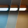 Plafonnier carré led 15w cct bois et métal noir-37cm-3000k-4000k-6000k