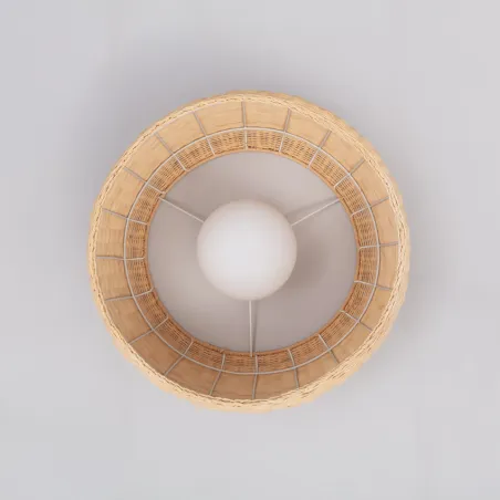 Plafonnier rond 44cm osier culot e27
