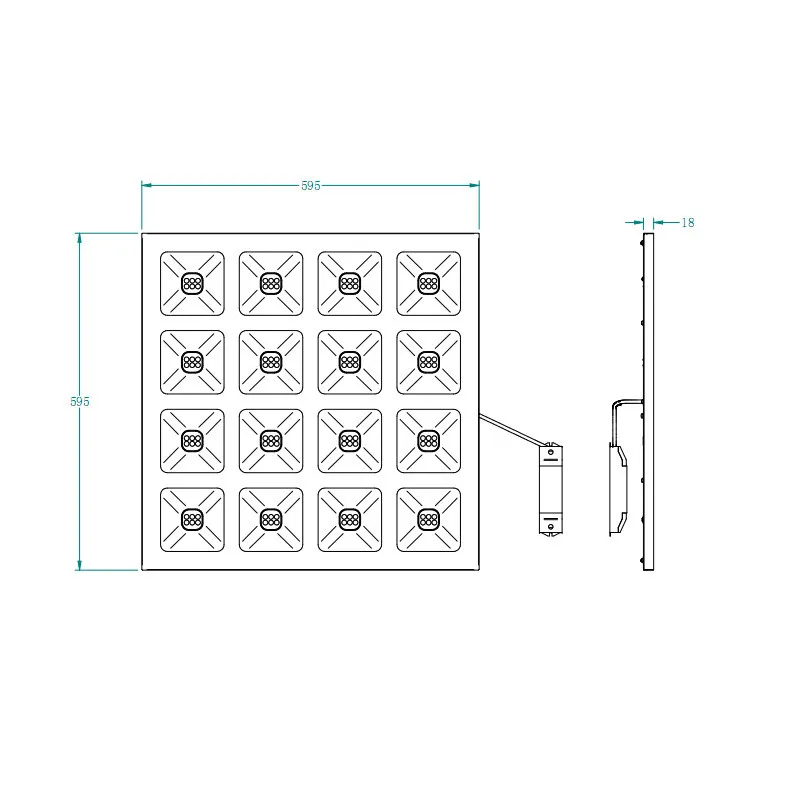 DALLE LED 60x60cm-UGR16-36W-ip44-4970lm-4000k