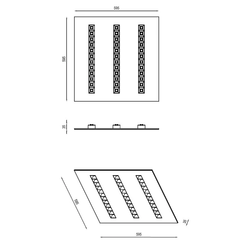 DALLE LED 60x60cm-UGR16-36W-ip44-3100lm-4000k