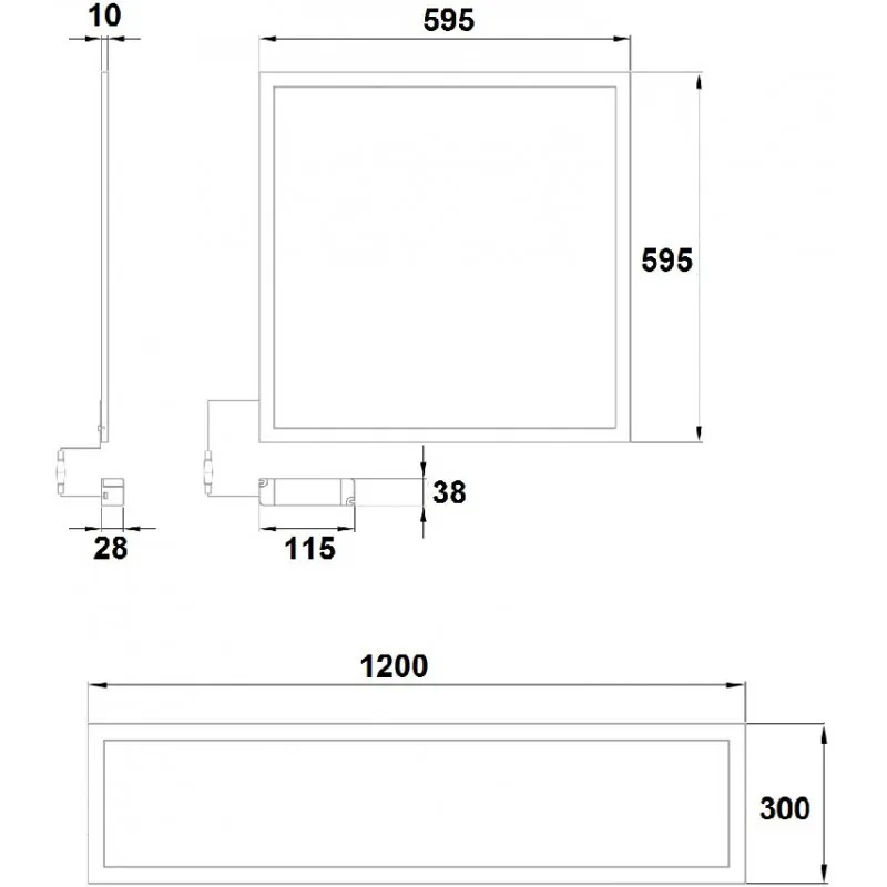 DALLE LED 120x30cm cct-UGR19-40W-ip44-4080lm