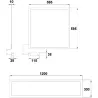 DALLE LED 120x30cm cct-UGR19-40W-ip44-4080lm