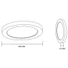 Encastrable saillie 18w led cct-ip44 ultra plat 24mm rond blanc ou noir
