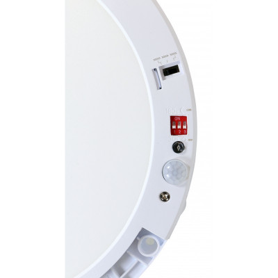 Encastrable saillie 18w led cct détecteur mouvement-ip44 ultra plat 24mm rond blanc ou noir