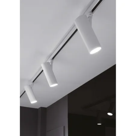 Projecteur led 20w blanc-1800lm-rail 3 allumages boutiques commerces