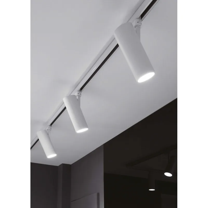 Projecteur led 20w gris-1800lm-rail 3 allumages boutiques commerces