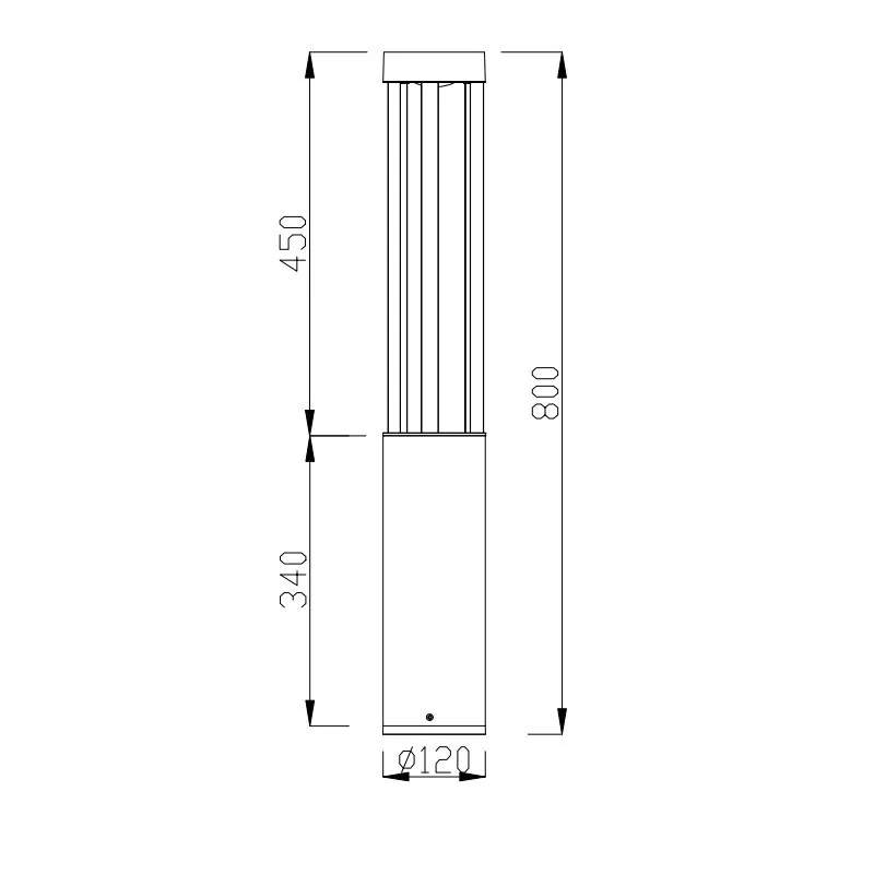 Borne extérieure 10w led gris anthracite ip65-80cm-220v-830 lumens-3000k-bali,