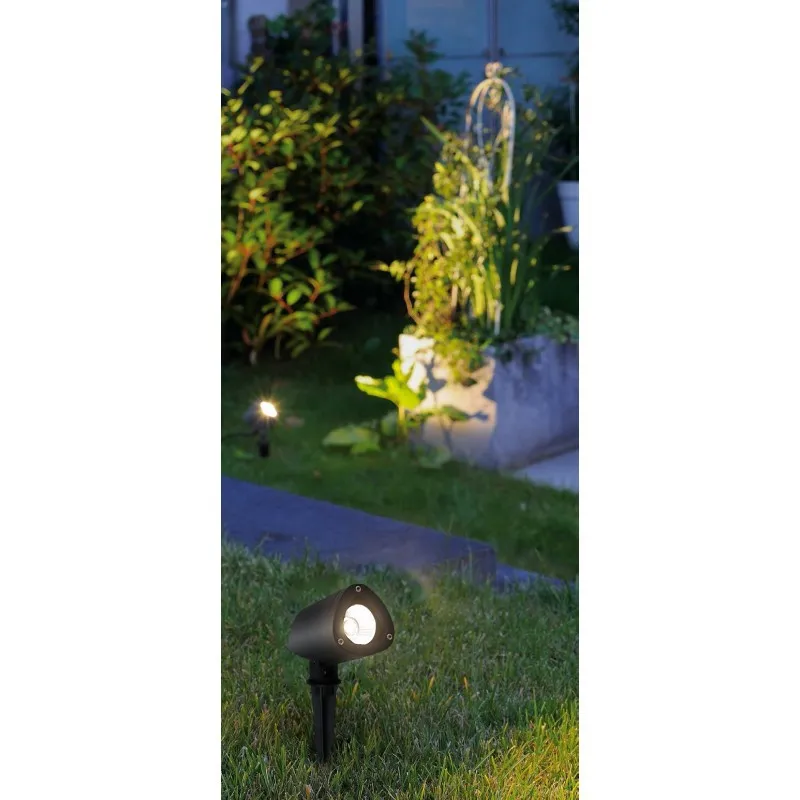 Spot piquet applique murale extérieure noire 6w led ip65-220v-670 lumens