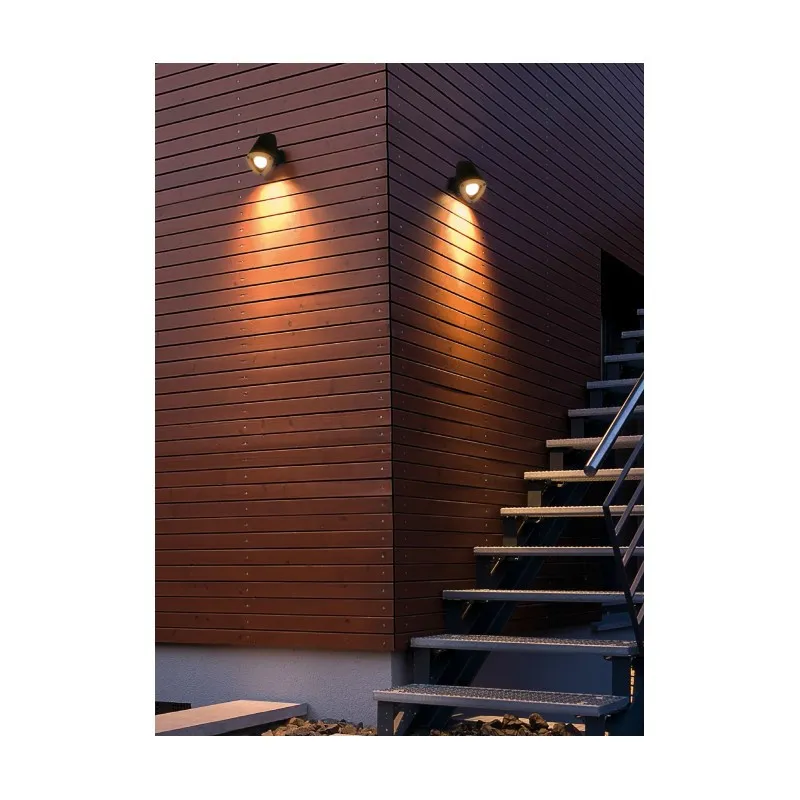 Spot piquet applique murale extérieure noire 6w led ip65-220v-670 lumens